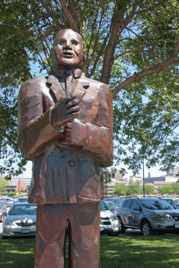 Wooden statue of Dr. Martin Luther king Jr.